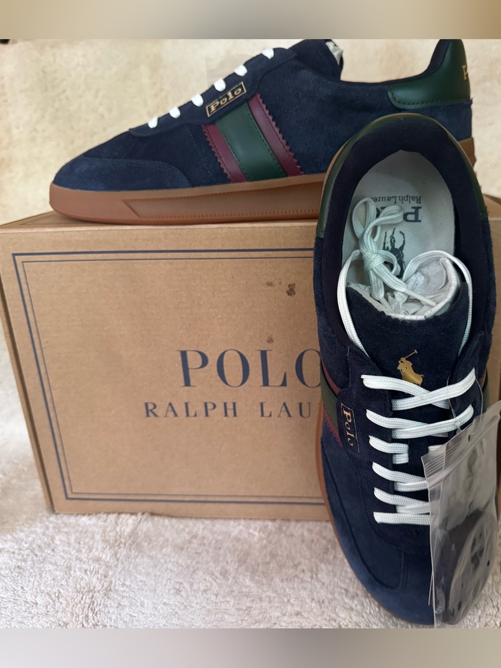 Polo by Ralph Lauren Navy Multi Suede Men's Sneakers